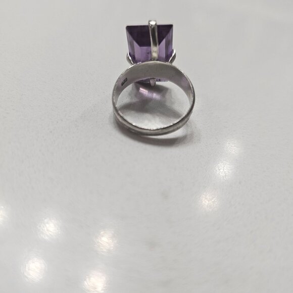 Amethyst 4 Caret Sterling Ring - Picture 2 of 2
